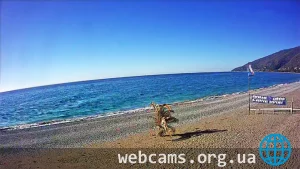 Webcam on the «Chelyuskintsev» resort beach in Gagra