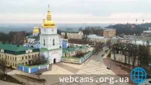 Webcam overlooking the St. Michael's Golden-Domed Monastery and Kiev